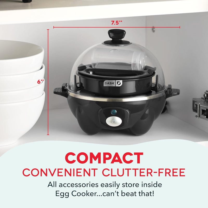 Dash Electric Rapid Egg Cooker for Hard Boiled/Poached/Scrambled Eggs or Omelets with Auto Shut-Off Feature, Black, 7 Egg Capacity - Image 5